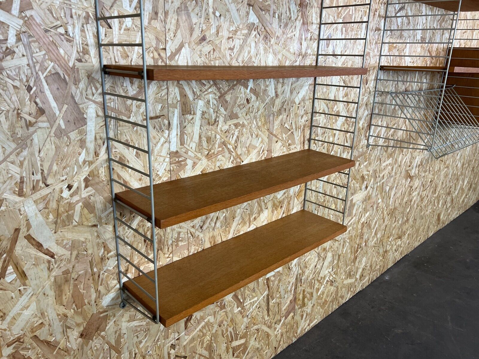 photo vintage 60's 70's Oak String Shelf Module By Kajsa And Nils Nisse Strinning Sweden