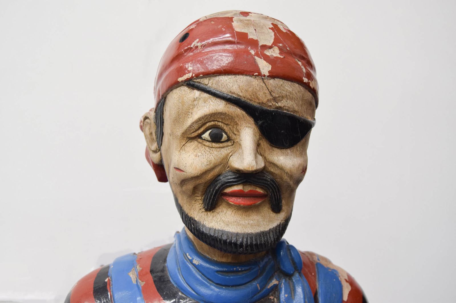 Hand Painted & Carved Late 19th Century Figure Head, In The Form Of A Pirate photo for sale