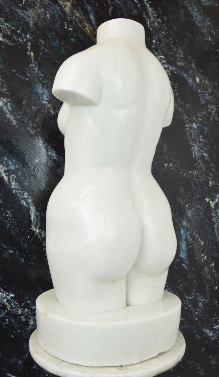 David Kemp   A Solid Mystery White Marble Three Quarter Bust Of A Female Torso photo furniture