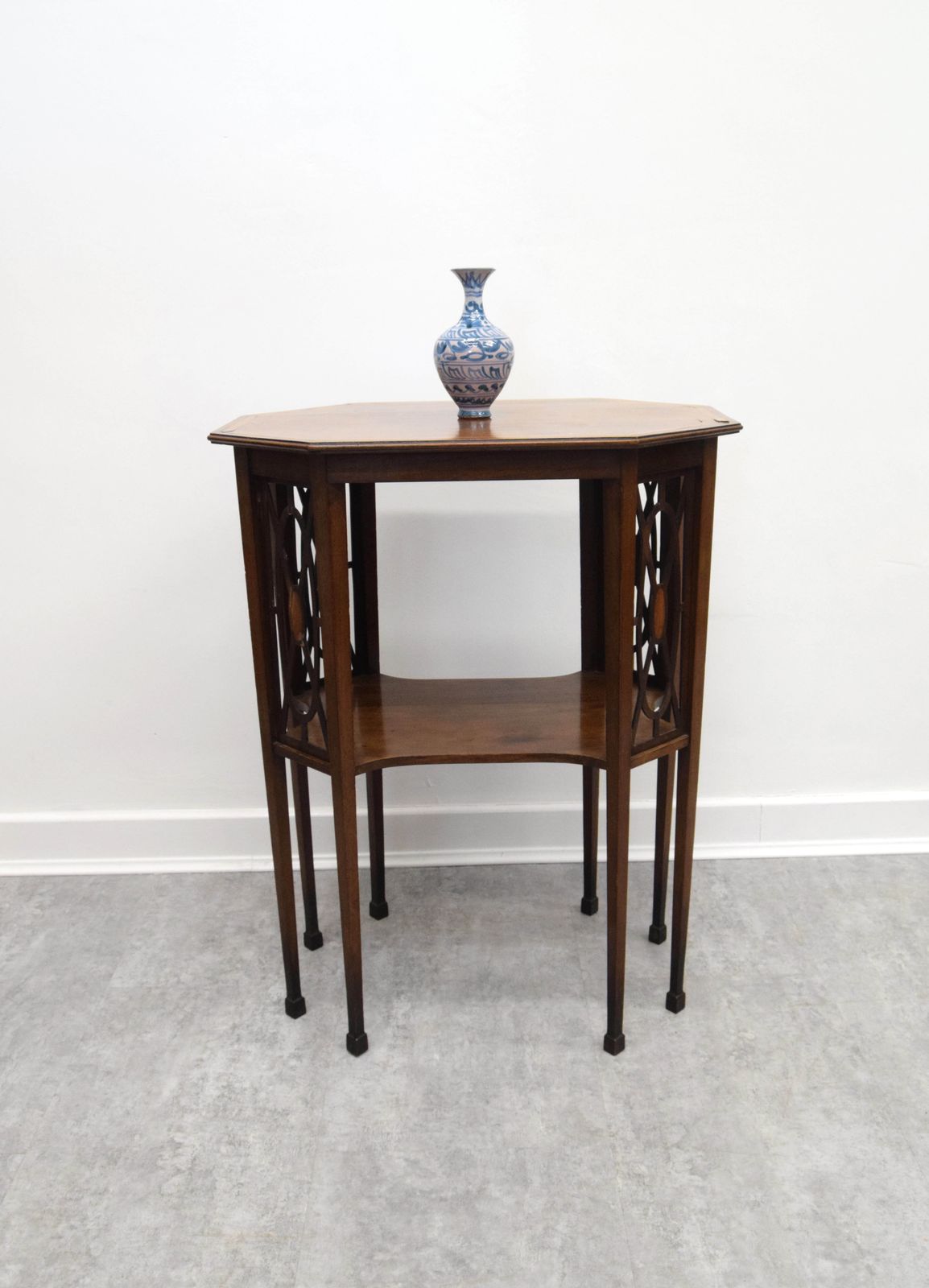 Edwardian Inlaid Mahogany Sheraton Revival Occasional Table