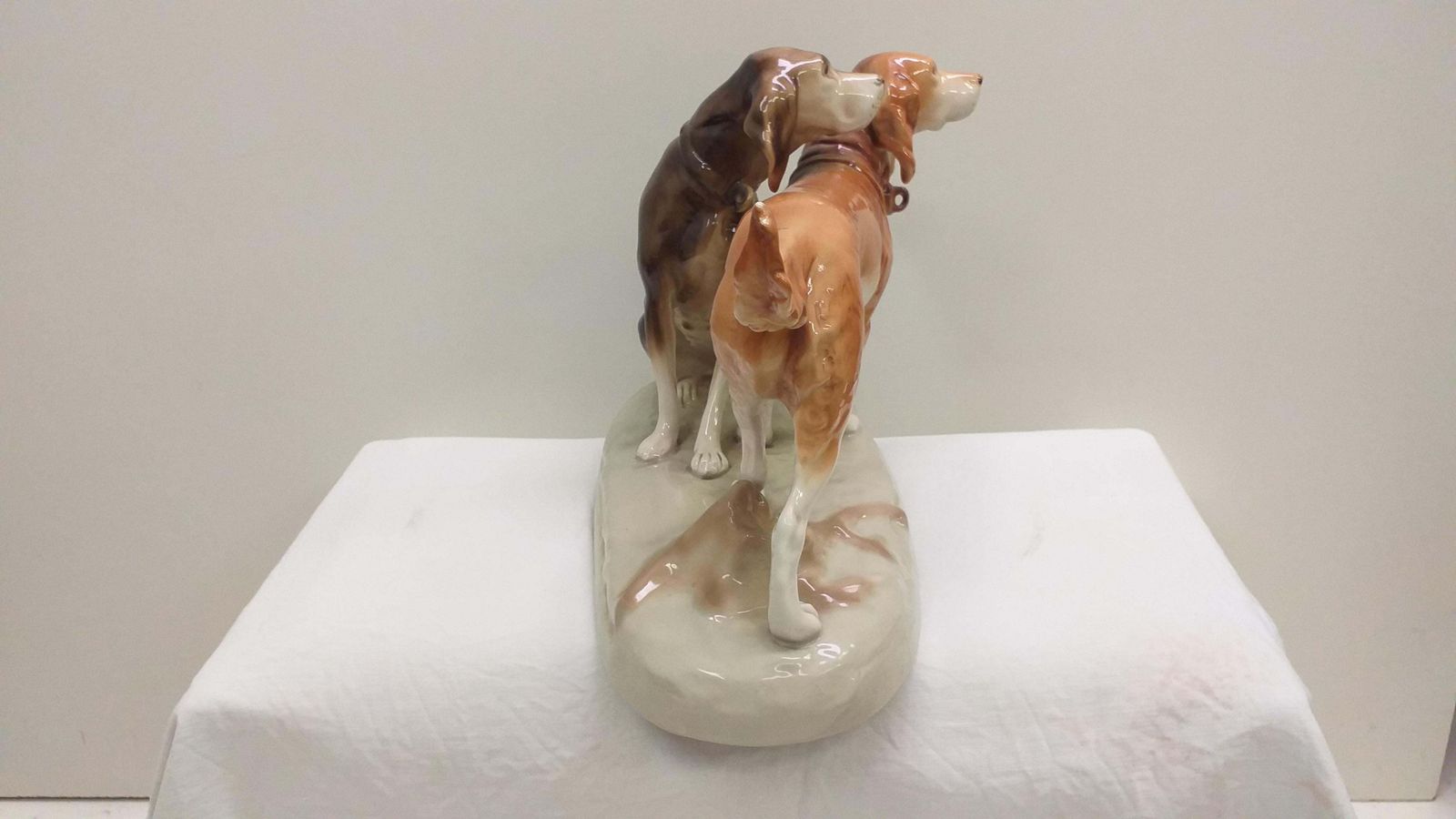 1960 Porcelain Sculpture Of Dogs Czechoslovakia photo for sale