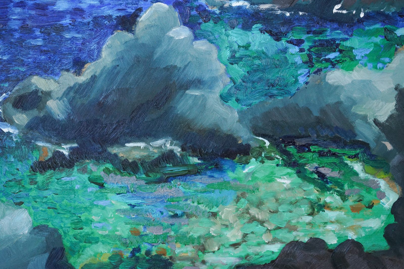 Fosca Bay   Costa Brava   En Plein Air Oil Study photo furniture