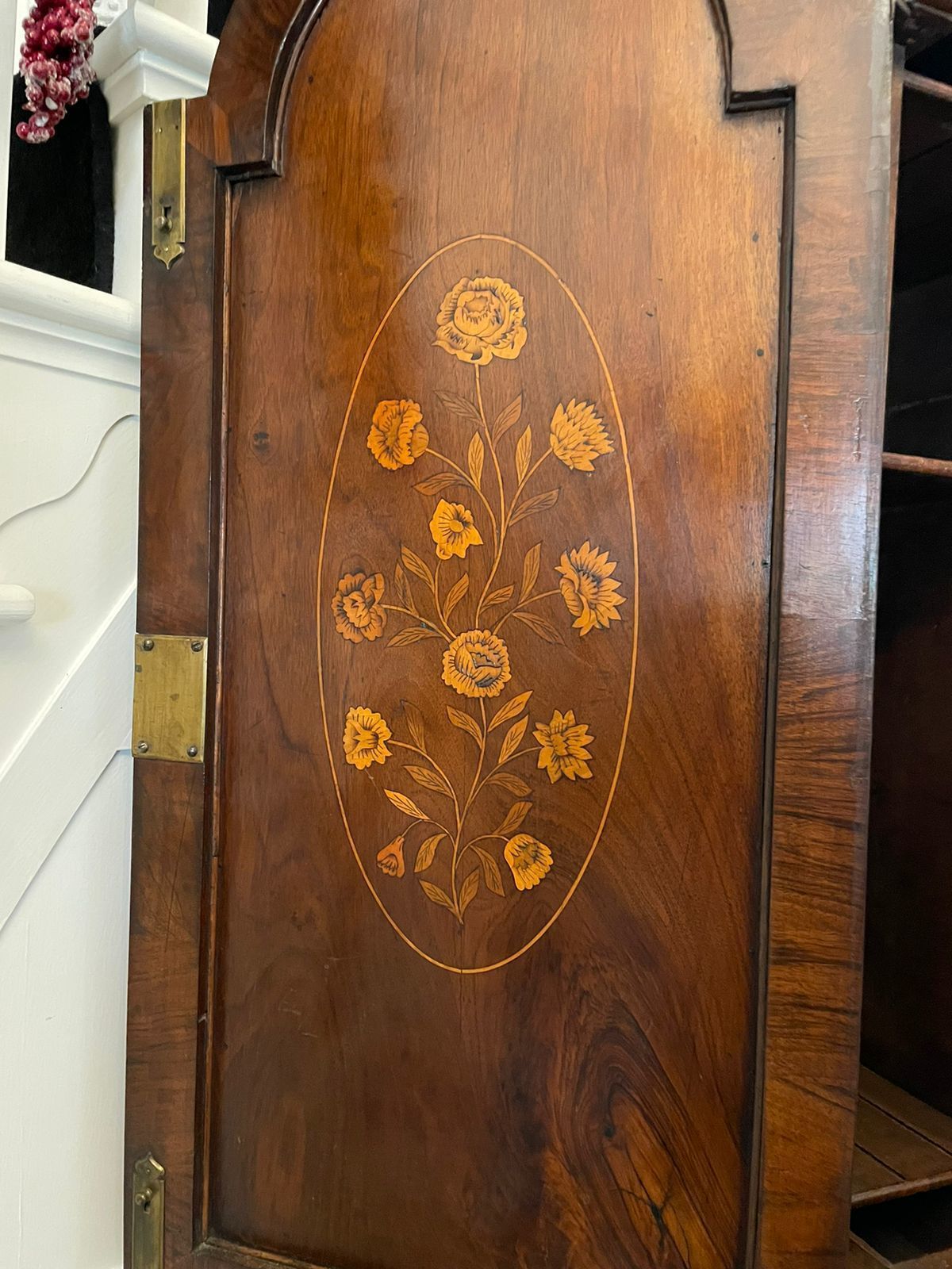 Antique Outstanding Quality Burr Walnut Inlaid Marquetry Double Dome Bureau photo for sale
