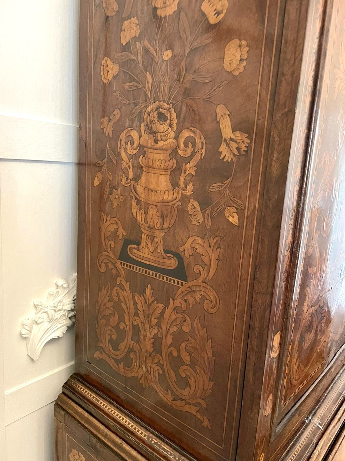 32000.0 Antique Outstanding Quality Burr Walnut Inlaid Marquetry Double Dome Bureau photo