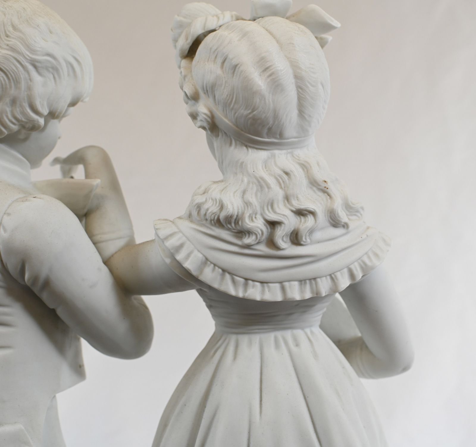 photo furniture Parian Biscuit Ware Statue Lovers French Parian Antique