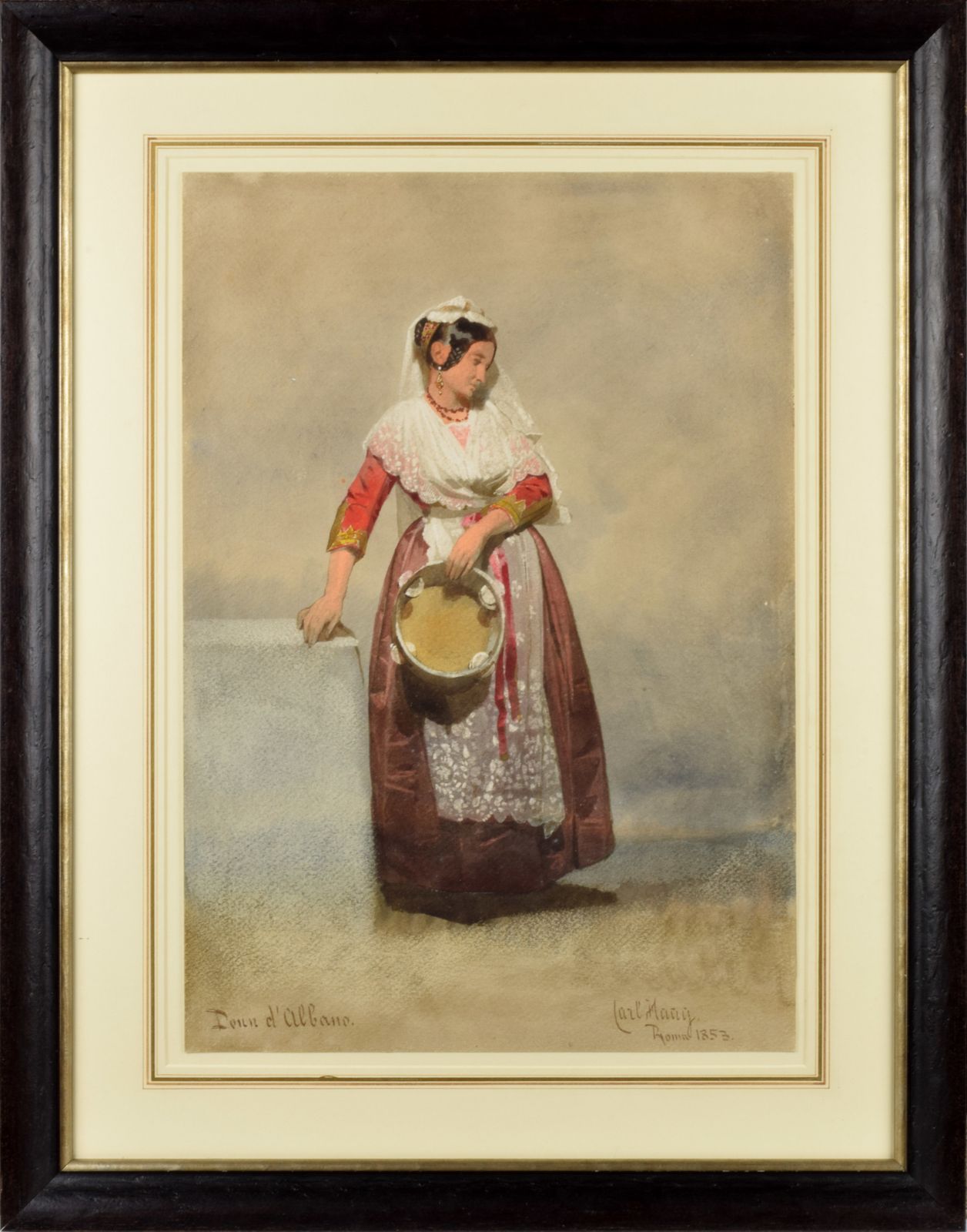 Carl Haag (1820 1915)   Original Gouache Watercolour   Framed And Glazed