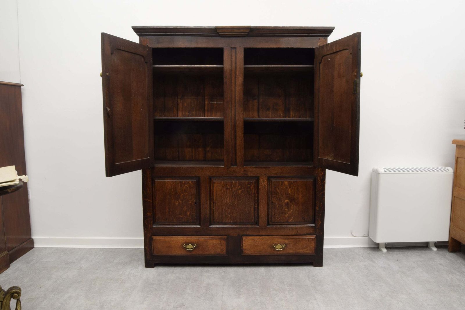 An Early 18th Century Oak Housekeepers Cupboard / Cabinet photo 1950.0