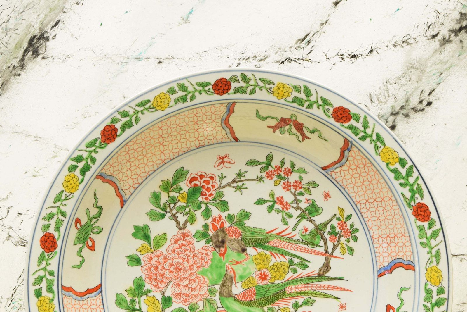 20th Century Chinese Famille Verte Wucai Charger photo 215.0