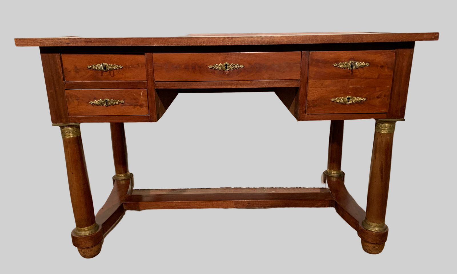Empire Style Desk In Mahogany And Veneer XX Century photo Furniture