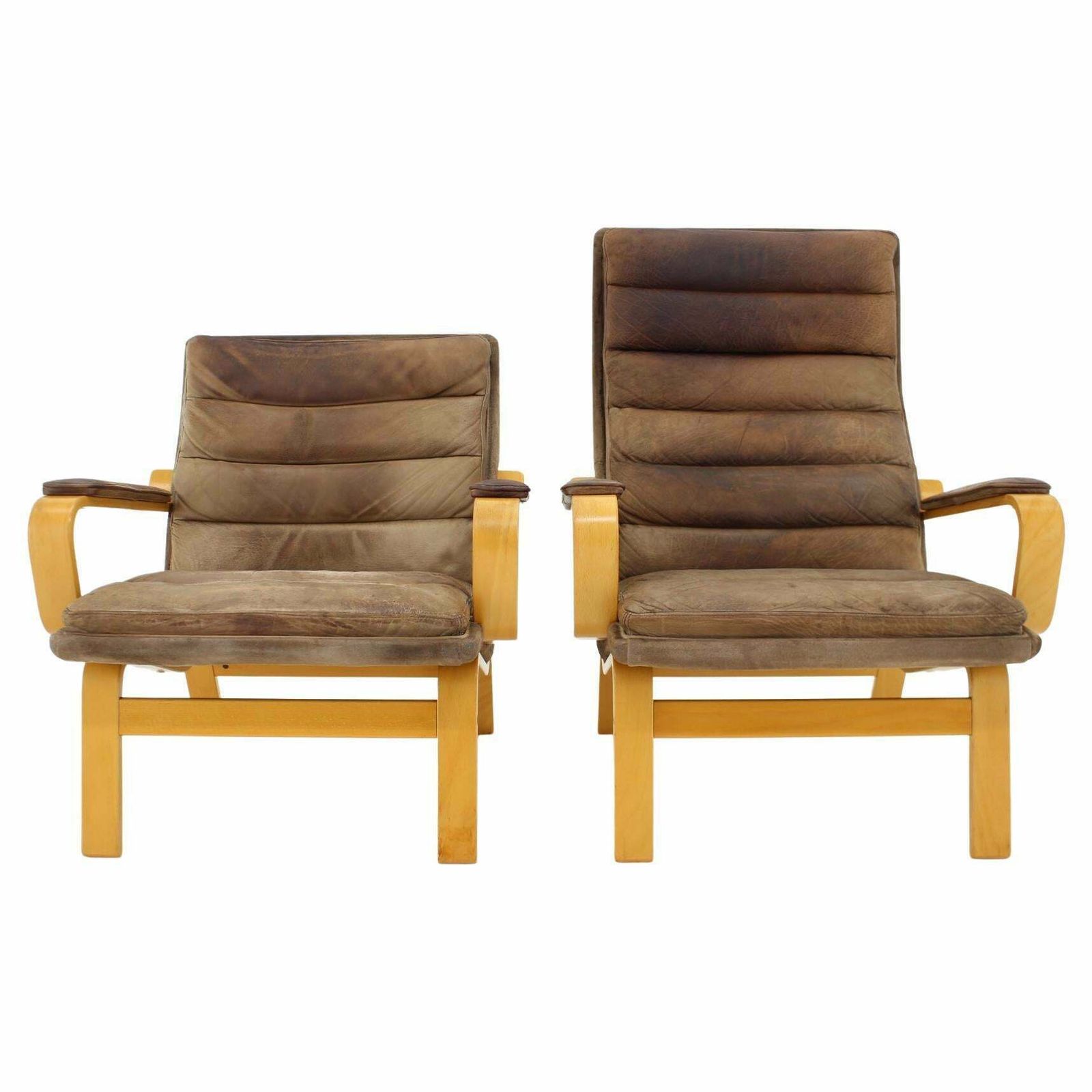 1970s Pair Of Yngve Ekström  Contino  Leather Armachair Sweden