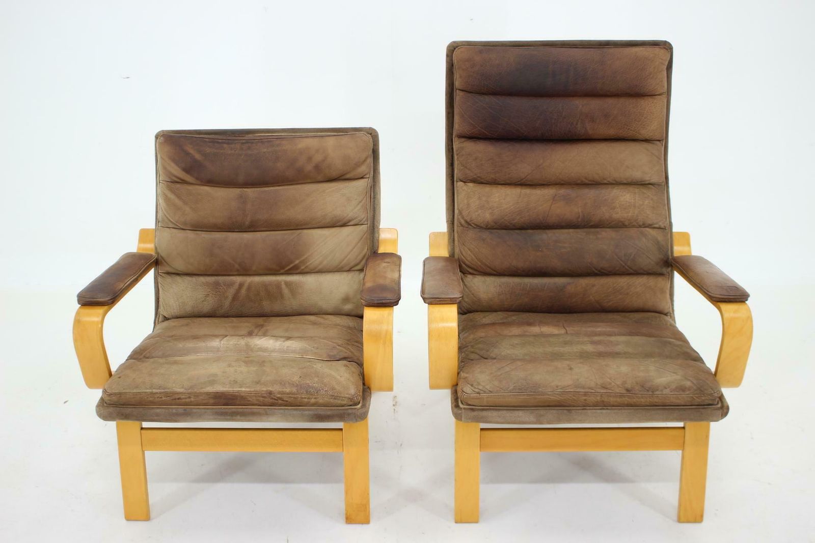 1970s Pair Of Yngve Ekström  Contino  Leather Armachair Sweden photo for sale