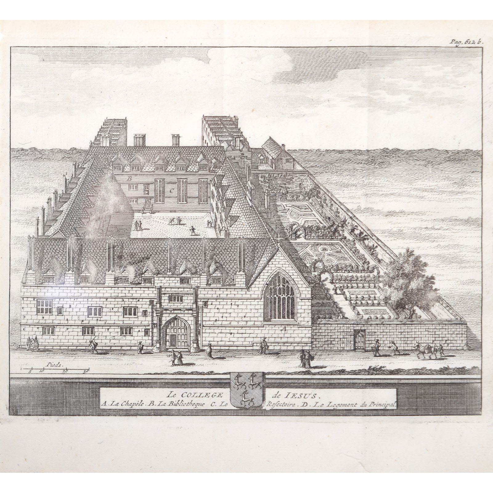 Pieter Van Der Aa (1659 1733), After David Loggan (1634–1692) Jesus College, Oxford (1727)
