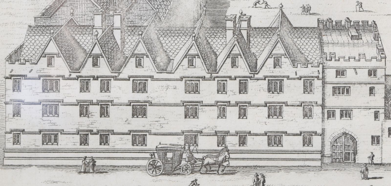 Pieter Van Der Aa (1659 1733), After David Loggan (1634–1692) Exeter College, Oxford (1727) photo 280.0