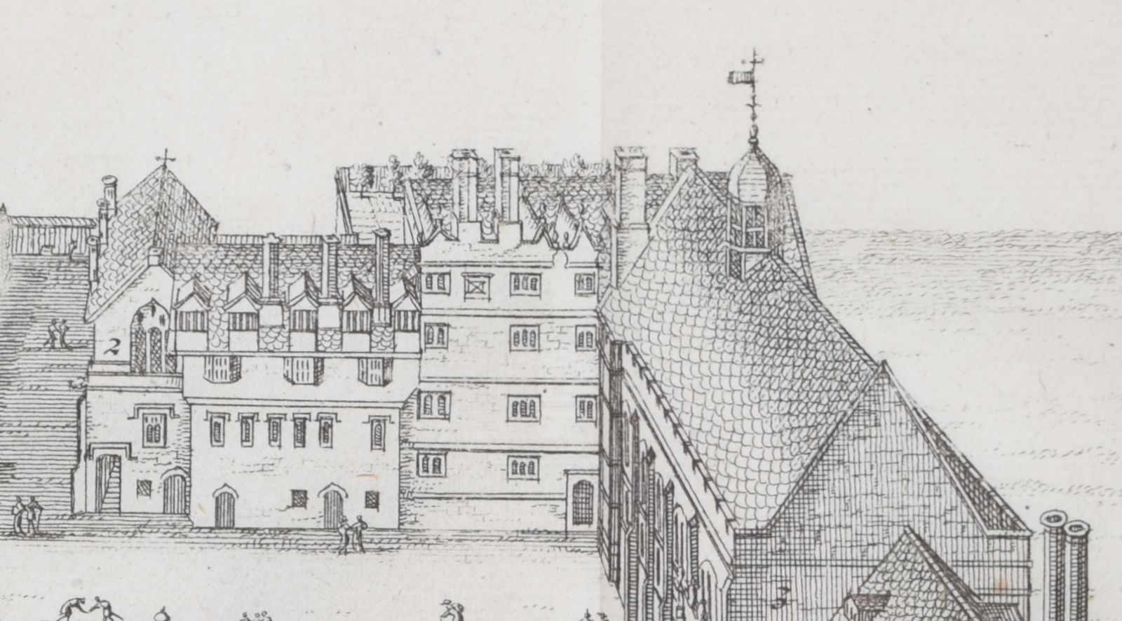 Pieter Van Der Aa (1659 1733), After David Loggan (1634–1692) Exeter College, Oxford (1727) photo vinterior
