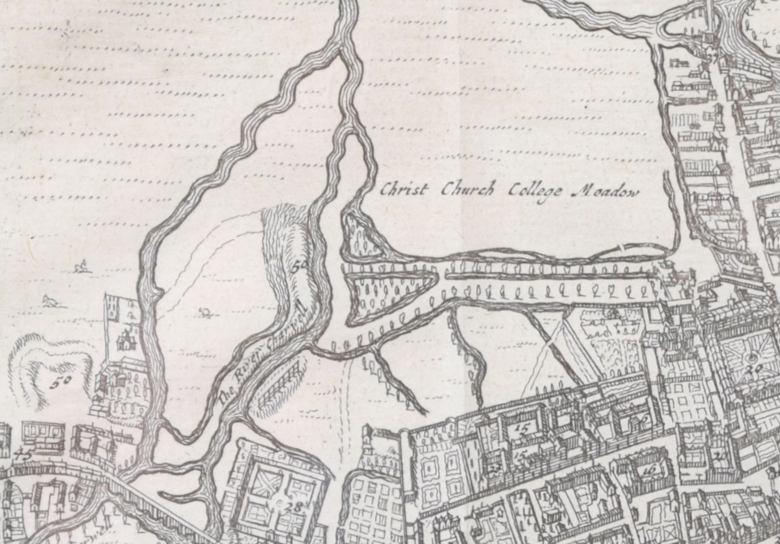 Map Of Oxford 18th Century Engraving By Pieter Van Der Aa After David Loggan photo 280.0