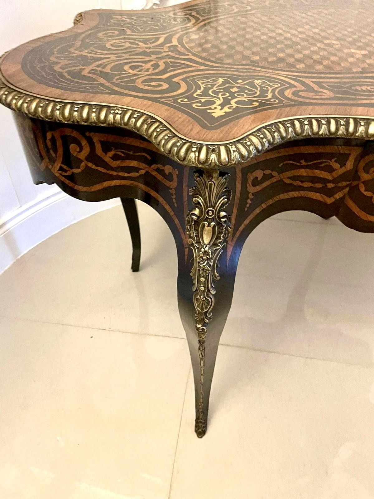 Outstanding Quality Antique 19th Century French Freestanding Marquetry And Parquetry Centre Table photo vintage