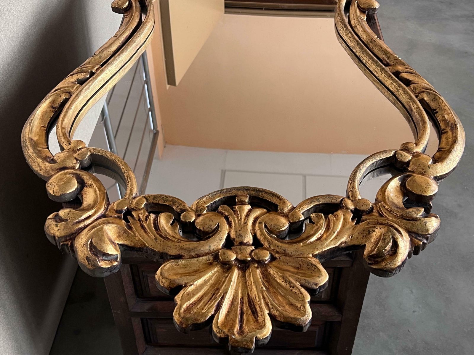 Early 20th French Empire Period Carved Gilt Wood Mirror photo 2793.0