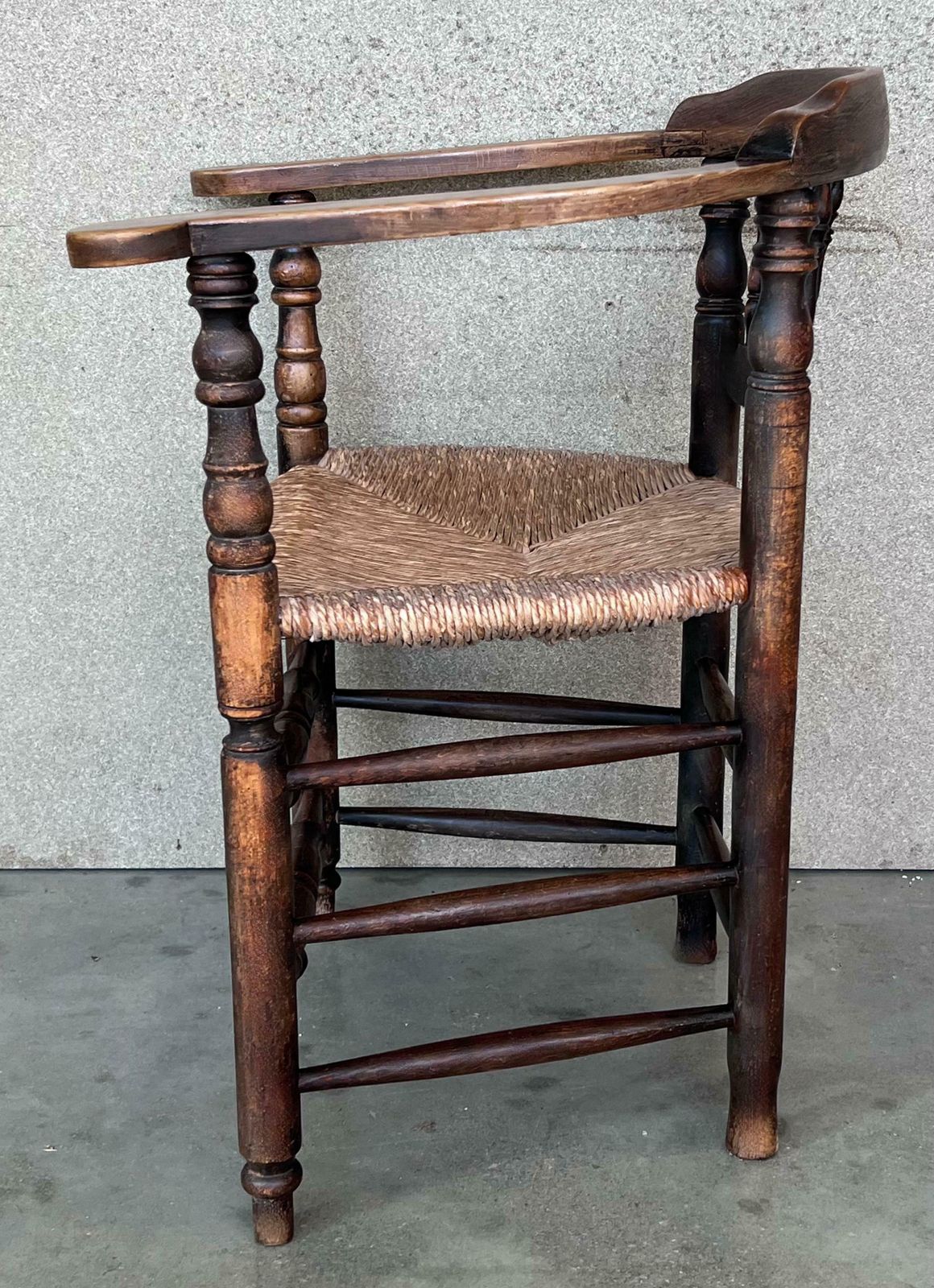 Pair Of Spanish Horseshoe Back And Cane Armchairs photo vintage
