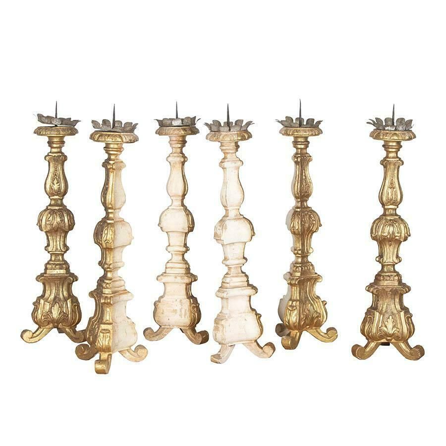 Collection Of Six 19th Century Italian Candlesticks photo for sale
