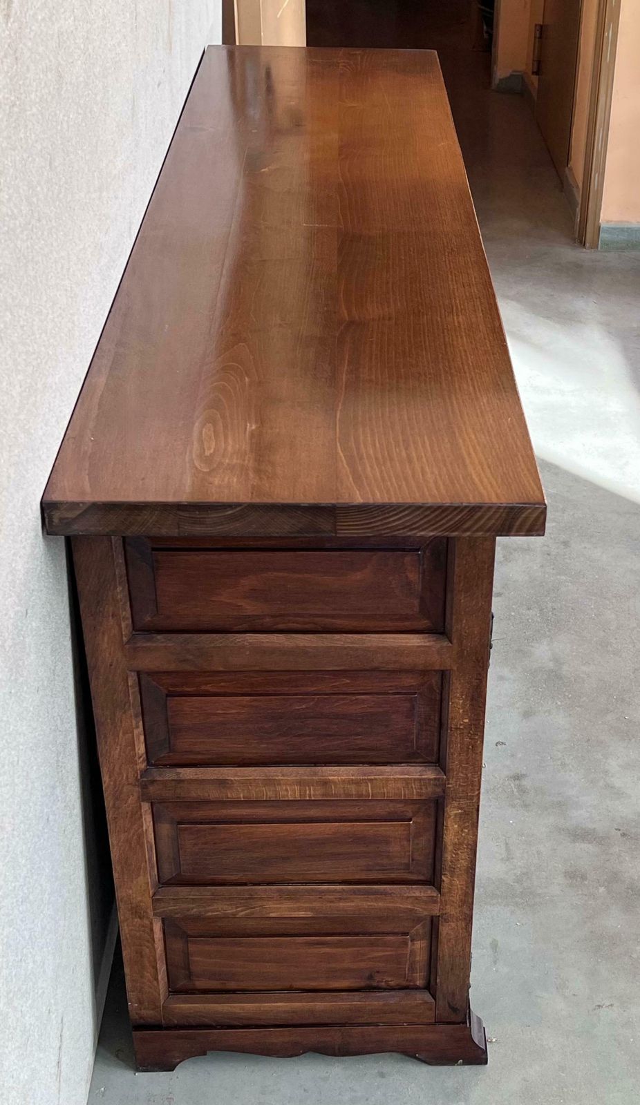 19th Century Large Catalan Spanish Baroque Carved Oak Tuscan Credenza Or Buffet photo 5754.0