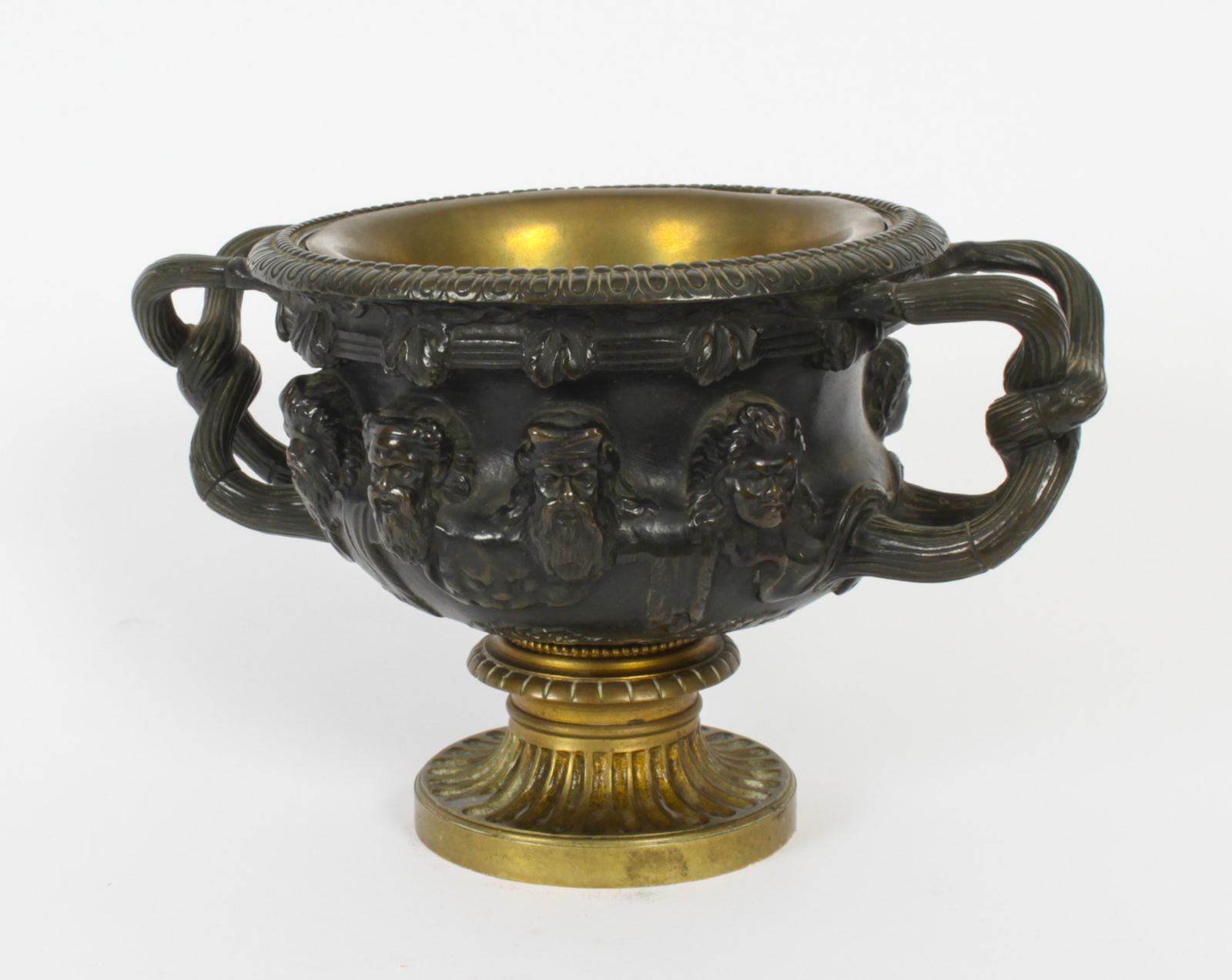 Antique French Grand Tour Bronze & Ormolu Urn 19th Century photo vinterior