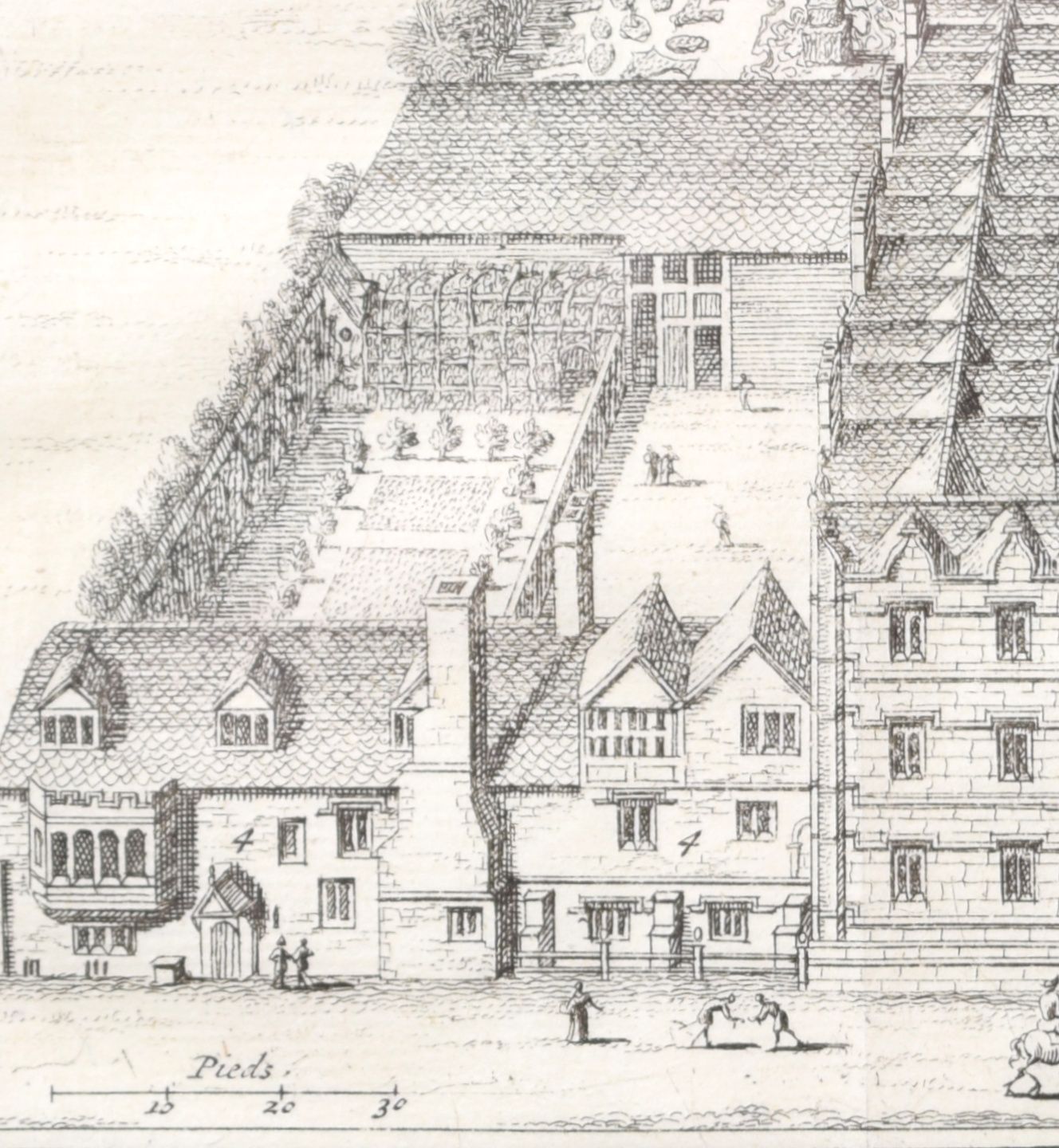 University College, Oxford Engraving By Pieter Van Der Aa After David Loggan photo for sale