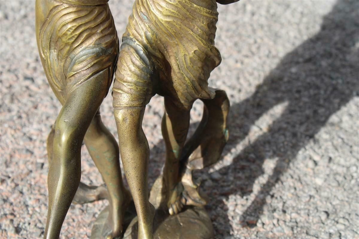 Solid Bronze Figurative Allegorical Art Nouveau With Him And Her Italy 1910 photo vinterior