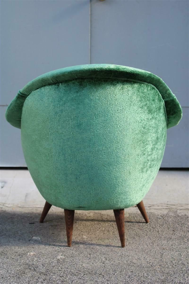 Mid Century Italian Green Velvet Armchair Ico Parisi Style, 1950s photo buy