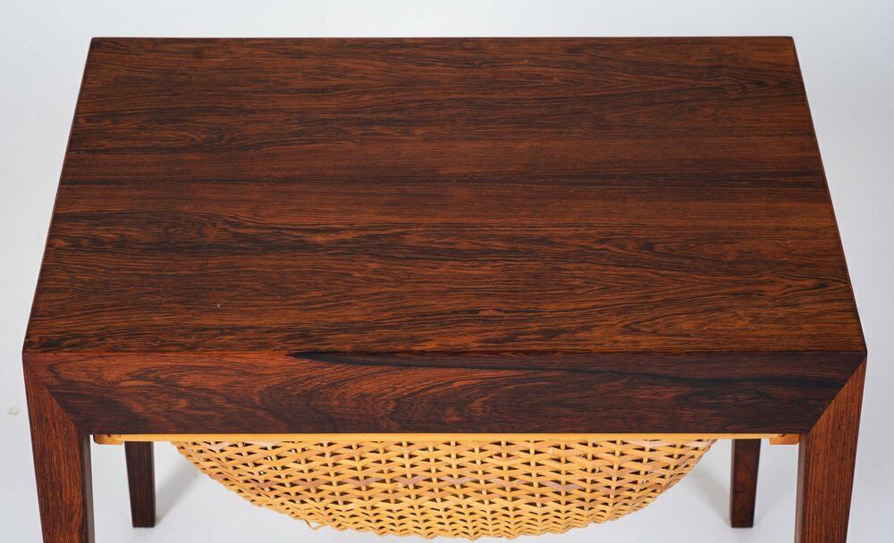Sewing Table In Rosewood By Severin Hansen For Haslev Furniture Carpentry, 1950s photo vinterior
