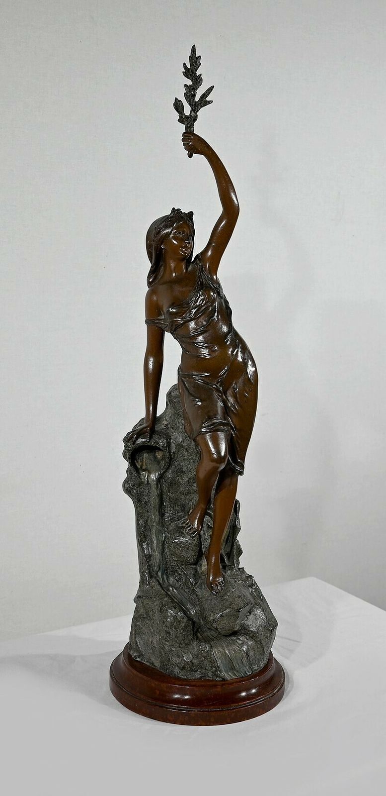 Important Spelter "La Femme Au Rameau", By L. Hott, Early 20th Century photo furniture