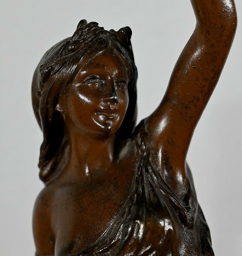 Important Spelter "La Femme Au Rameau", By L. Hott, Early 20th Century photo vintage