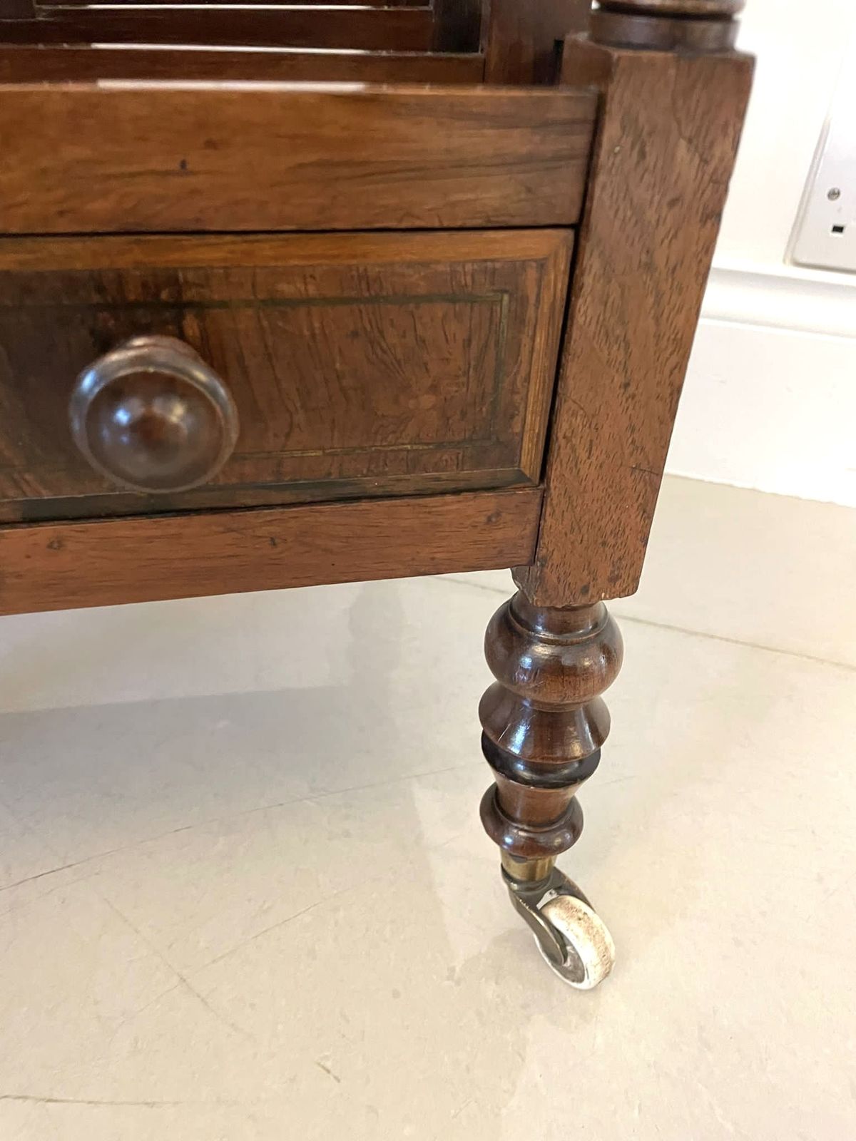 Home Decor Antique 19th Century Quality Mahogany Freestanding Canterbury photo