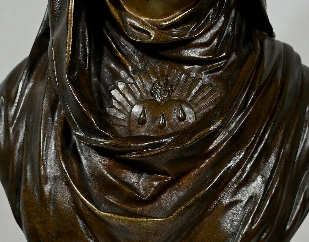 Bronze “The Virgin Mary”, J. Bulio – 19th Century photo buy