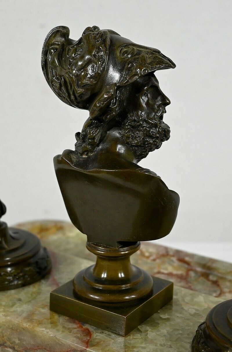 photo for sale Important Inkwell In Onyx From Pakistan And Bronze, Late 19th Century