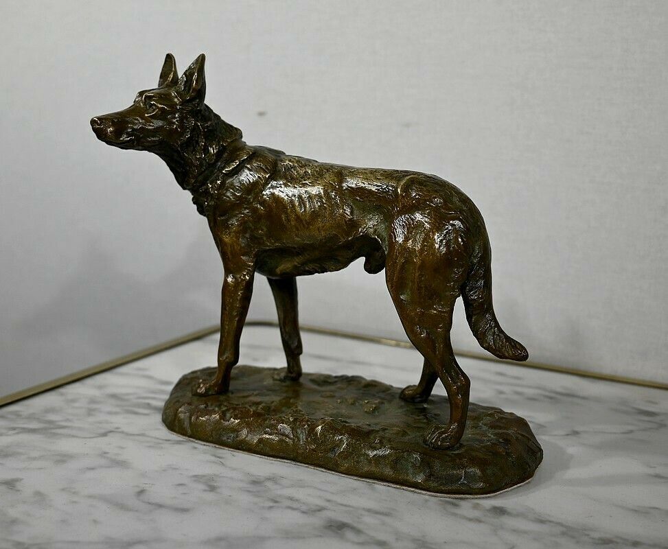 Bronze “The German Shepherd”, After Pa. Laplanche – Early 20th Century photo furniture
