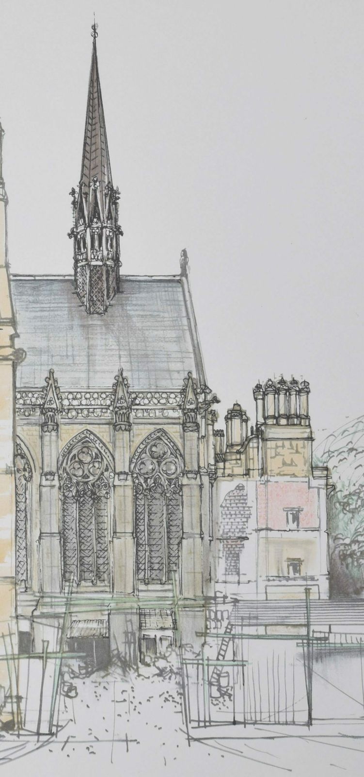 Robert Parkinson Exeter College Chapel From Broad Street (1964) photo for sale