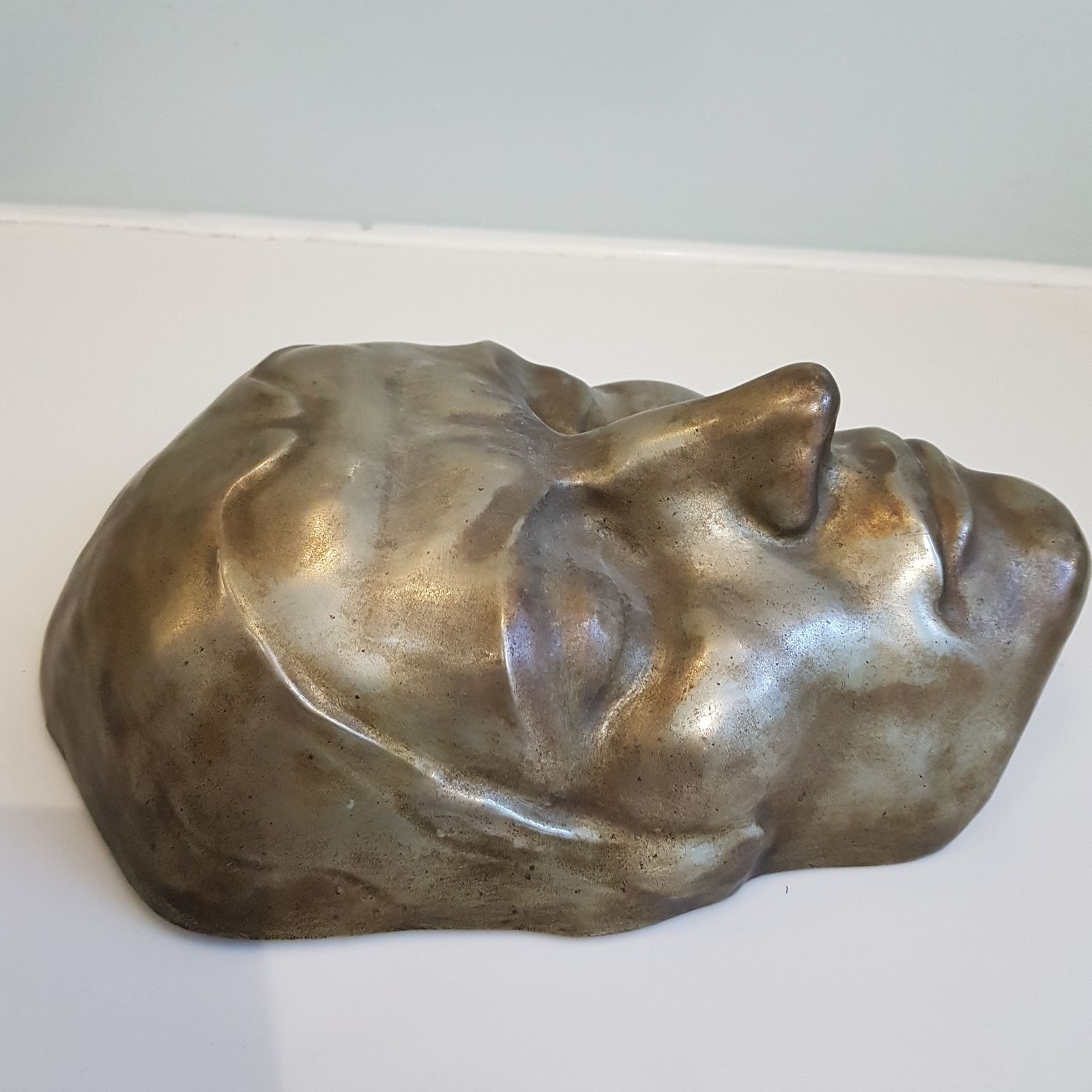 Art Deco Silvered Bronze Mask By Doris Katherine Flinn photo for sale