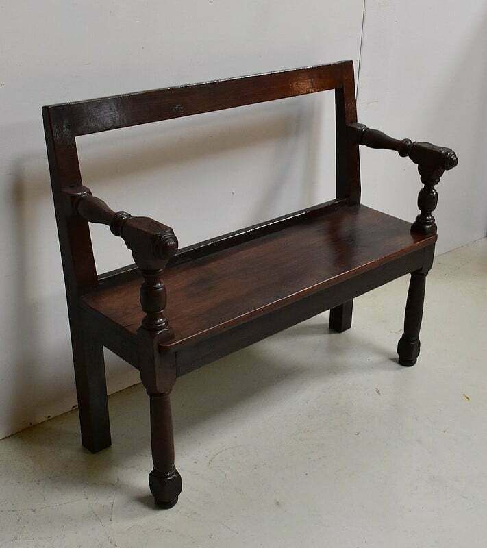 Small Bench With Oak Backrest, Louis XIV – 19th Century Style photo furniture