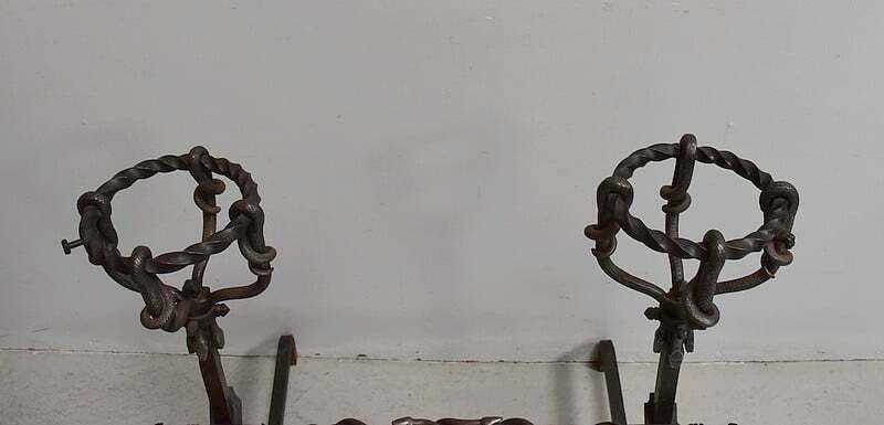Pair Of Wrought Iron Andirons, Late 19th Century photo furniture
