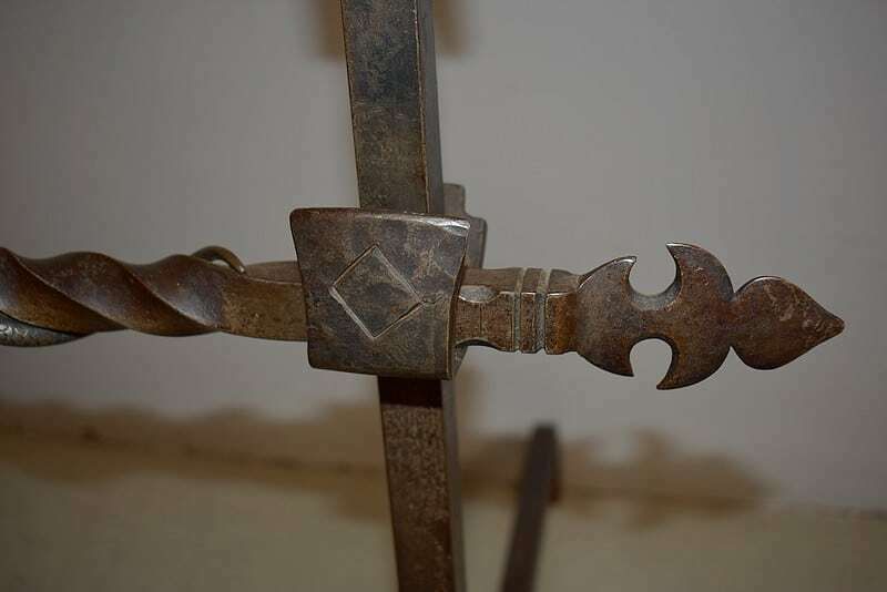Home Fixtures Pair Of Wrought Iron Andirons, Late 19th Century photo