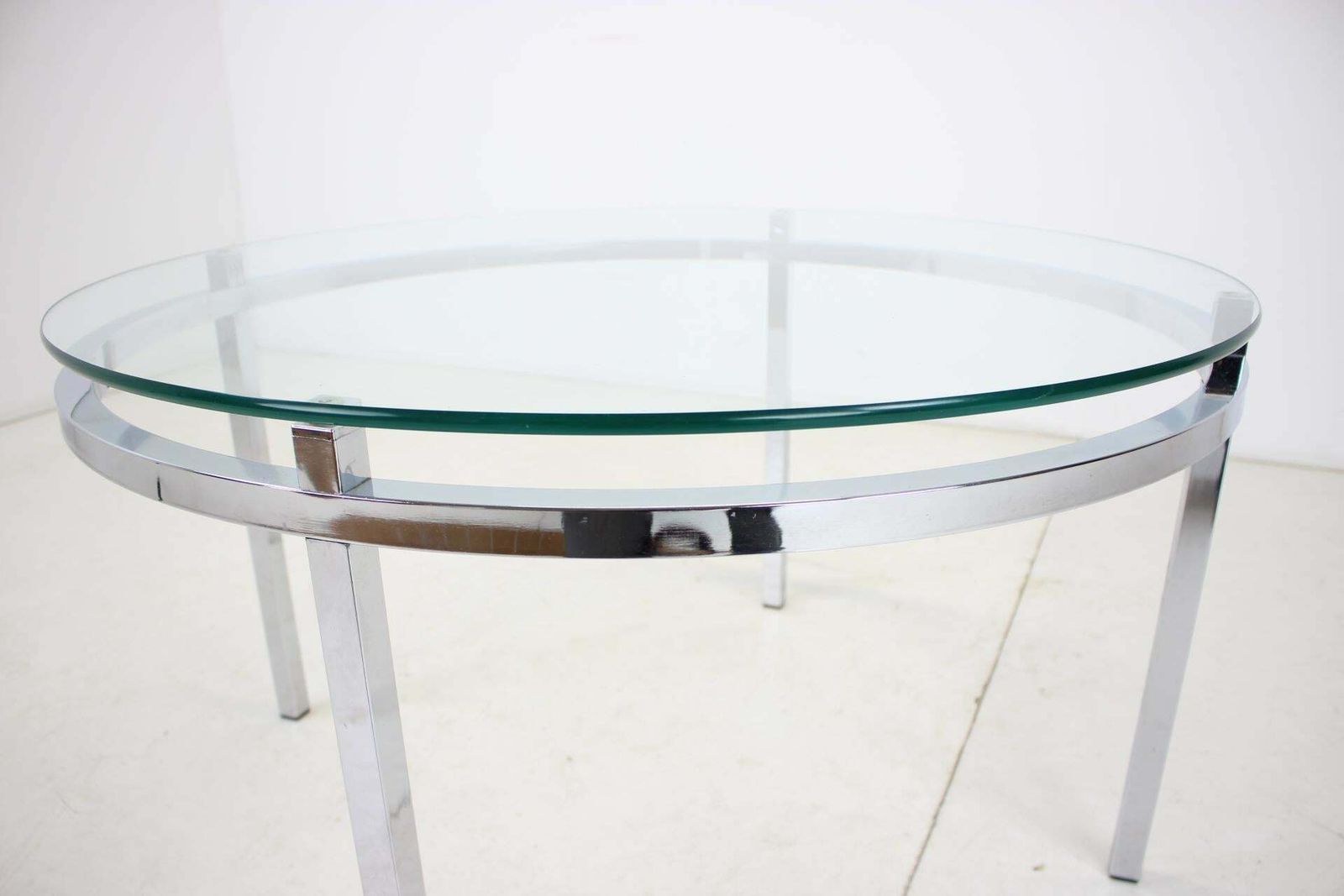 1970s Round Conference Table Chrome And Glass, Italy photo Furniture