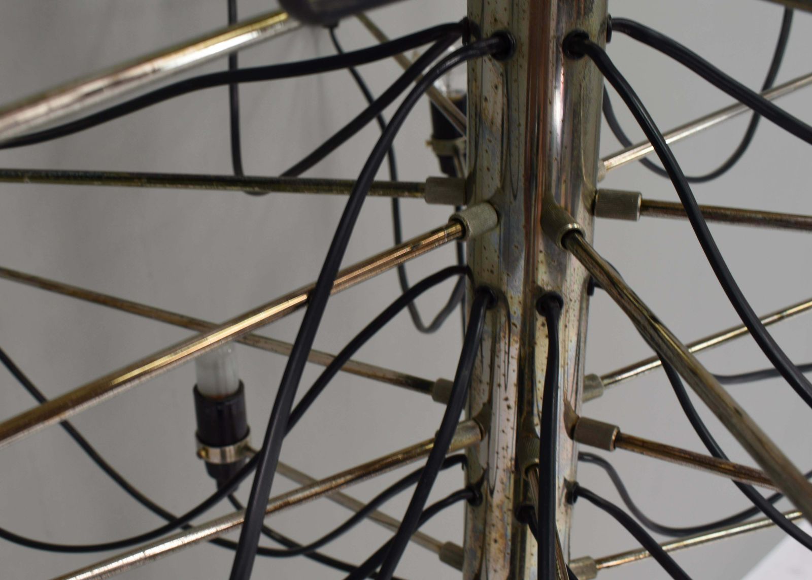 Lighting Early Edition Gino Sarfatti 2097/30 Brass Chandelier For Arteluce / Flos, Italy photo