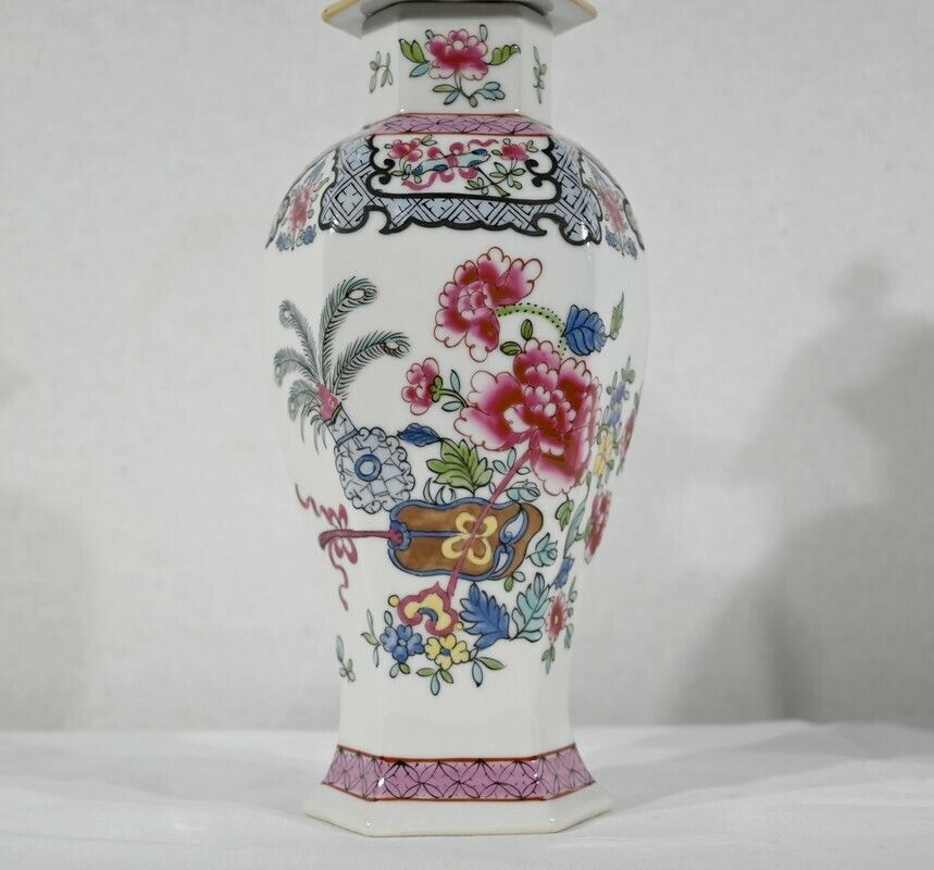 photo for sale Pair Of Hexagonal Earthenware Vases, China   Late 19th Century