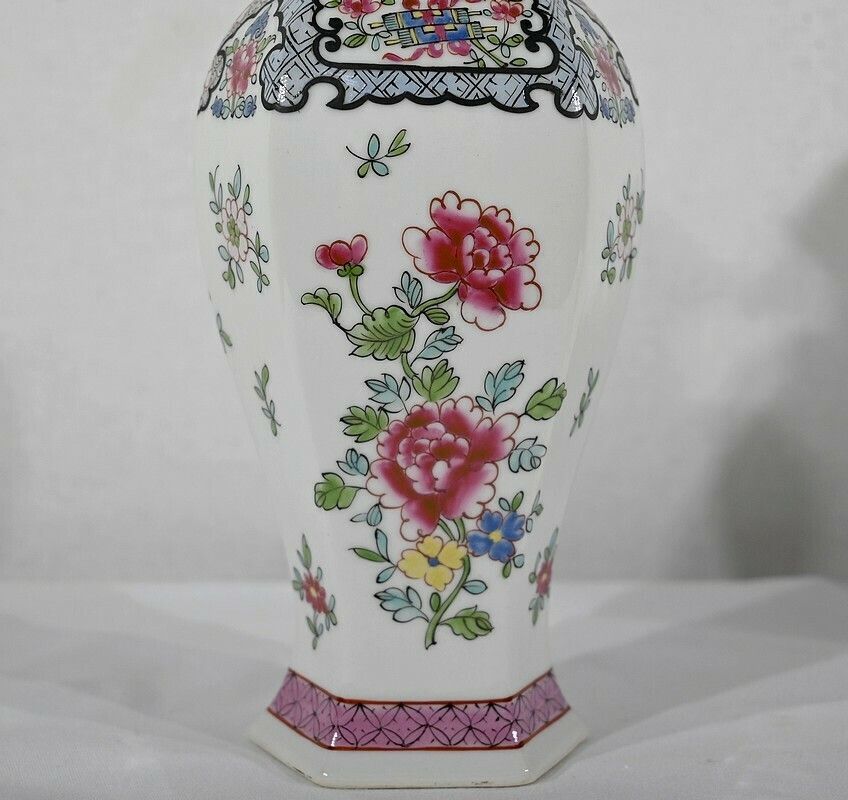 photo vinterior Pair Of Hexagonal Earthenware Vases, China   Late 19th Century