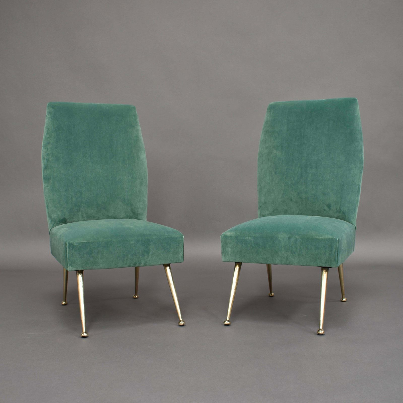 Gigi Radice Elegant And Trendy Pair Of Side Chairs For Minotti, Italy, 1950s photo vinterior
