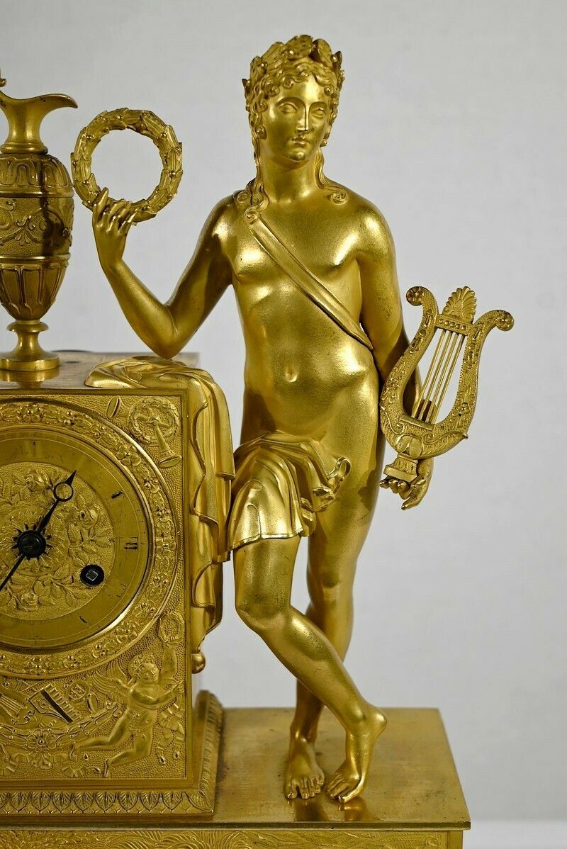Clock In Gilt Bronze, Stamped "Leroy Palais Royal", Empire Period   Early 19th Century photo vinterior