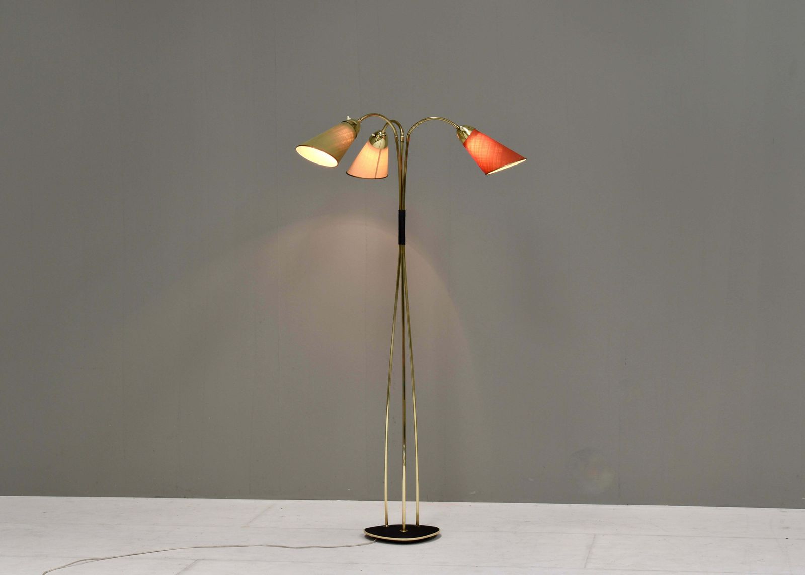 Sophisticated And Elegant Brass Triennale Floor Lamp Italy, Circa 1950 photo for sale