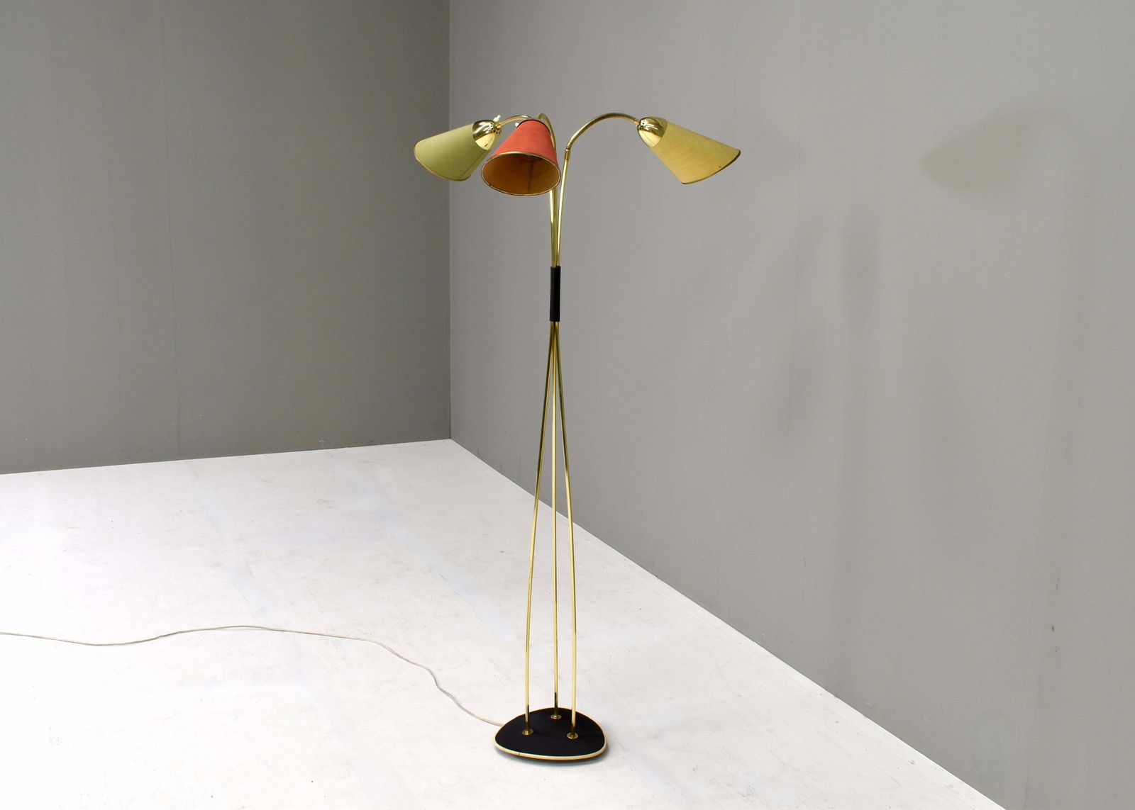 Sophisticated And Elegant Brass Triennale Floor Lamp Italy, Circa 1950 photo Lighting