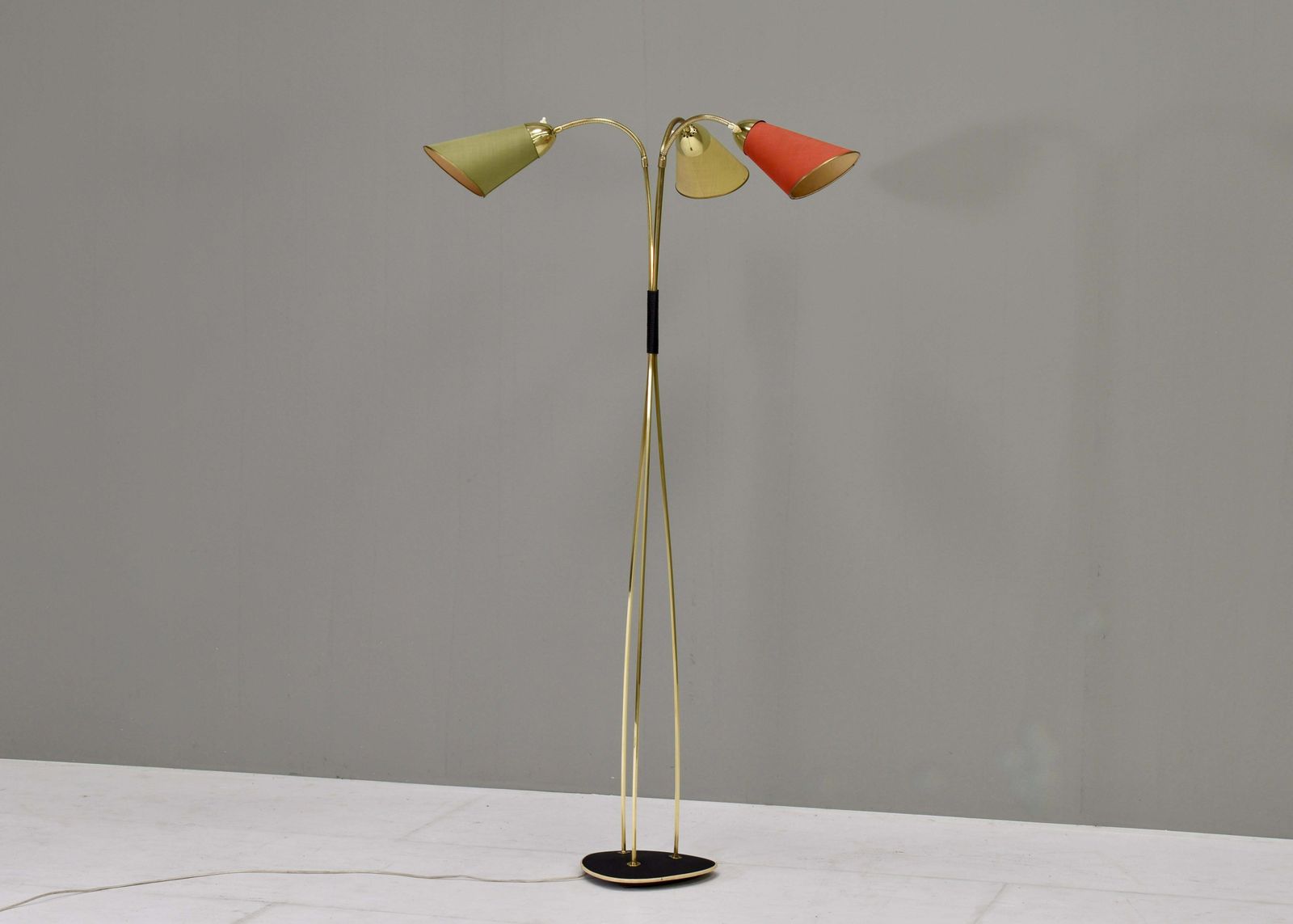 Sophisticated And Elegant Brass Triennale Floor Lamp Italy, Circa 1950 photo vintage