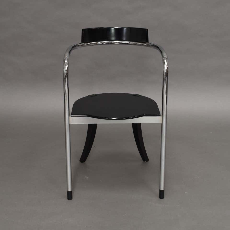 photo furniture Pair Of Chrome Dining Armchairs By David Palterer For Zanotta, Italy, 1987